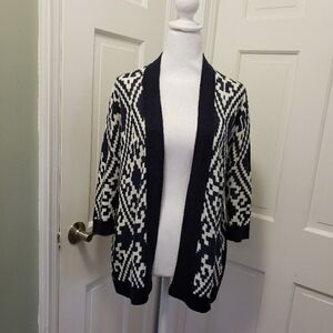 Talbots Diamond Pattern Open Front Cardigan Lightweight size MP